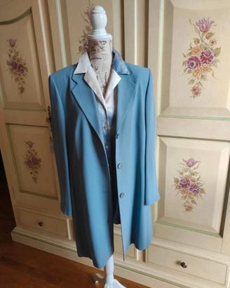 Giacca lunga trench  azzurro donna taglia 46/48 