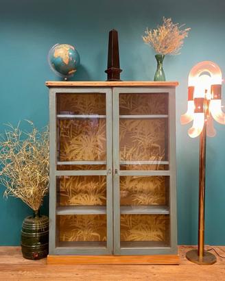 VETRINA ABETE META' 800 FRIULI BAMBU' RESTAURATA