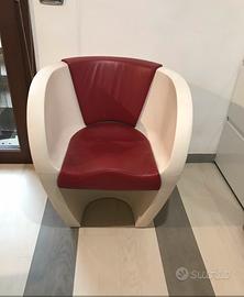 2 poltrone StLand  pelle e resina