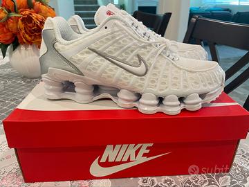 Nike Shox TL White Metallic Silver Max Orange n.38