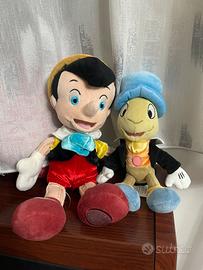 Coppia Peluche Pinocchio e grillo  (Disney Store)