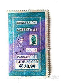Marca da bollo per passaporti € 30,99