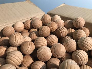 300 SFERE LEGNO FAGGIO 20 mm., rigate senza foro