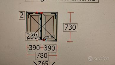 Finestra in PVC pellicolato a due ante