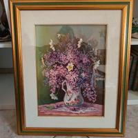 Quadro floreale olio su tela firmato Brando