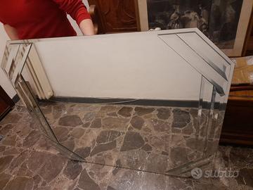 Specchio parete ottagonale bordi molati anni '80