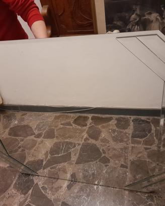Specchio parete ottagonale bordi molati anni '80