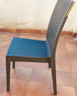 Sedie per giardino in resina effetto rattan