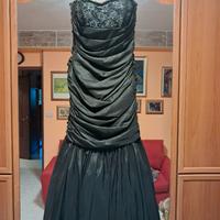 VESTITO DONNA GALA DA SERA IN RASO COLOR NERO