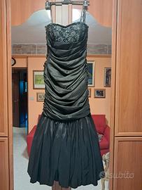 VESTITO DONNA GALA DA SERA IN RASO COLOR NERO