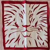 fazzoletto Krizia rosso bianco tigre