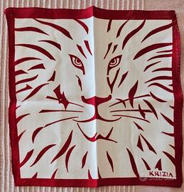 fazzoletto Krizia rosso bianco tigre