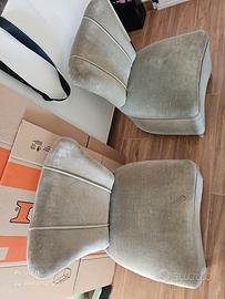 coppia poltrone vintage verdi grigio 