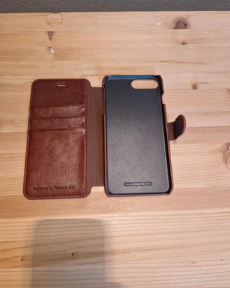 Cover in finta pelle marrone richiudibile nuova