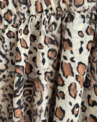 Abito dress animalier maculato pantaloncino corto