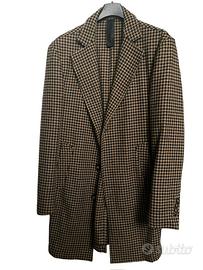 Cappotto uomo pied de poule marrone