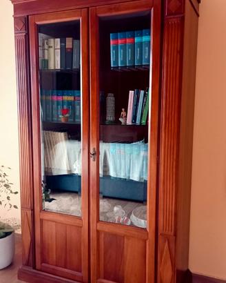 VETRINA O LIBRERIA IN LEGNO PREGIATO