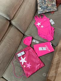 Set ASICS rosa per piscina da bambina