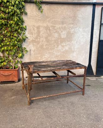 Bancone da lavoro anni ‘40 ferro e legno