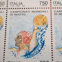 Foglio 50 francobolli Italia 1994 campionati mondi
