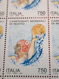 Foglio 50 francobolli Italia 1994 campionati mondi