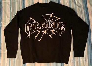 BERSHKA, maglione nero con scritta OTHERSIDE