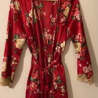 Morgan Taylor vestaglia bordeaux a fiori taglia XS