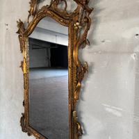 Cornice intarsiata doratura bronzata con specchio