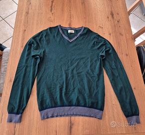 Maglione scollo a v verde scuro TG S Statham