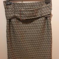 Gonna a tubino Fendi grigia e nera