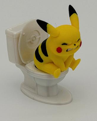 Statua pikachu 3D Pokémon sulla toilette