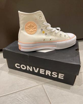Scarpe Donna Converse NUOVE Originali 38 Crema