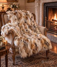 Coperta/ tappeto in volpe rossa 110x85