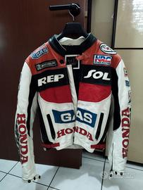 Giacca Moto in Pelle Sportiva Repsol HRC Honda