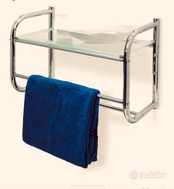 Porta Asciugamani da bagno con mensola in vetro