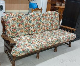 divano 3 posti in legno massello