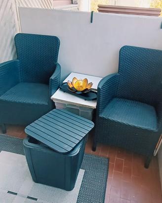 Salottino da giardino due poltrone con tavolino 