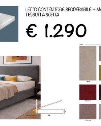letto contenitore matrimoniale con materasso