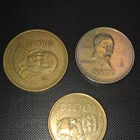 Tre monete del valore di 1600 Pesos Messicani