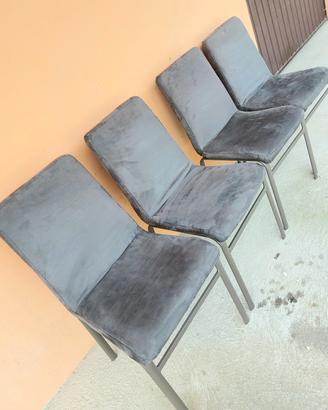 4  SEDIE GRIGIE di qualità e COME NUOVE