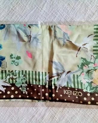 KENZO Foulard in seta tema floreale Vintage