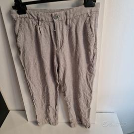 Pantaloni Calliope taglia 46 grigi effetto lino
