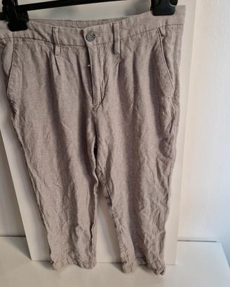 Pantaloni Calliope taglia 46 grigi effetto lino