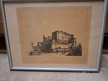 Antica incisione – Castello di Saluzzo (XIX sec.) 