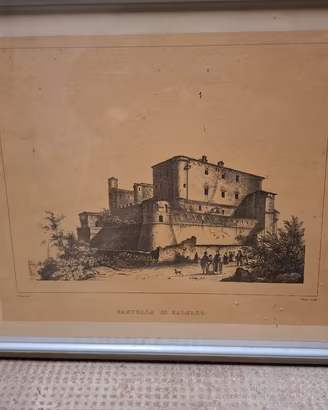 Antica incisione – Castello di Saluzzo (XIX sec.) 