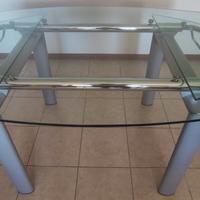 Tavolo moderno in cristallo Ellisse da 140-210cm