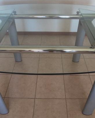 Tavolo moderno in cristallo Ellisse da 140-210cm