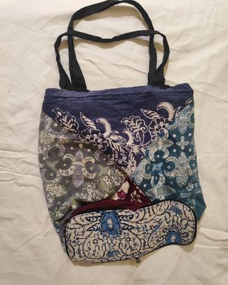 borsa shopper tela boho hippie vintage mare