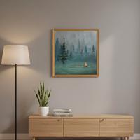 Quadro Moderno Bosco e Fuoco - Fatto a Mano - Unic