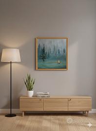 Quadro Moderno Bosco e Fuoco - Fatto a Mano - Unic